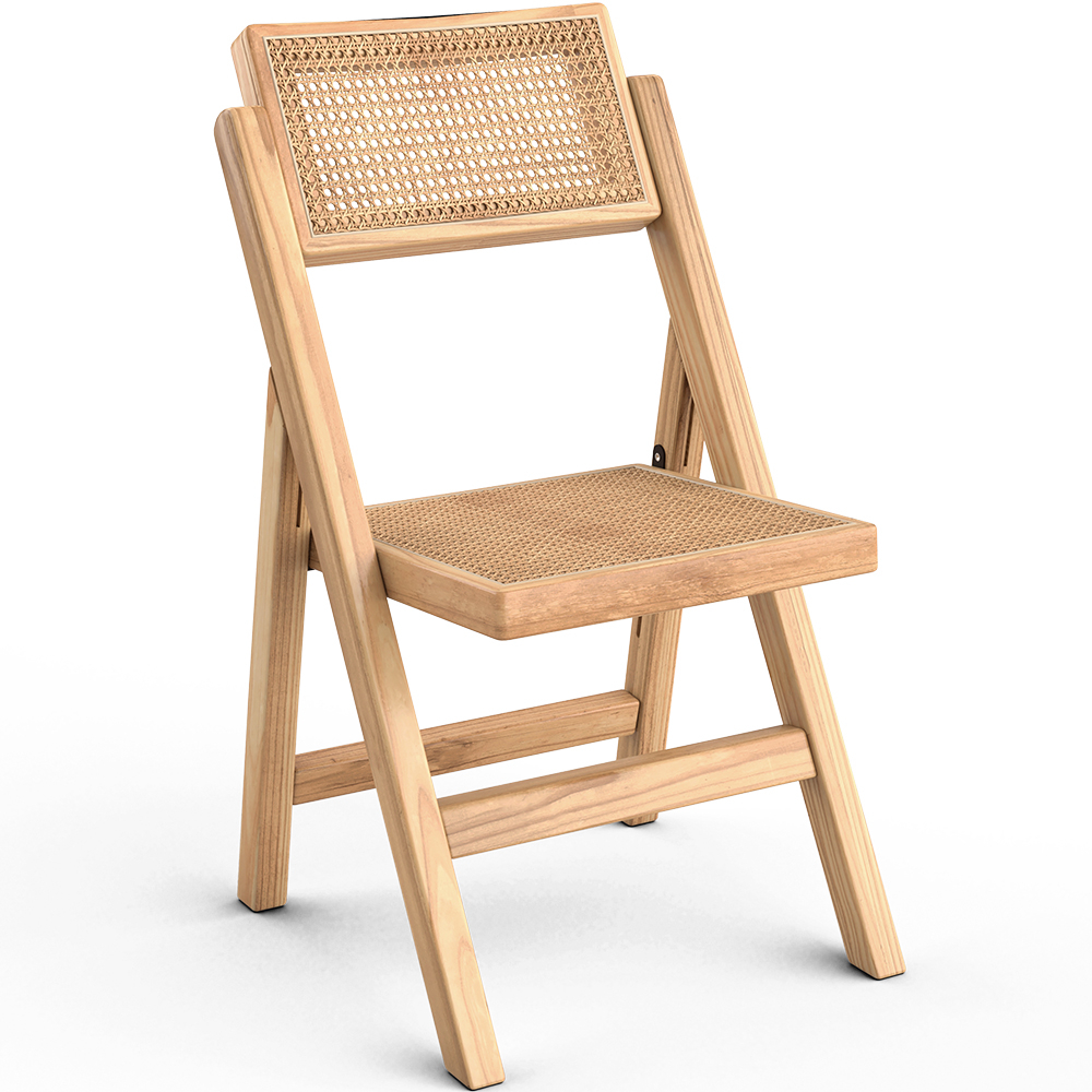  Buy Folding Wooden Rattan Dining Chair -Bama Natural wood 61157 - in the UK