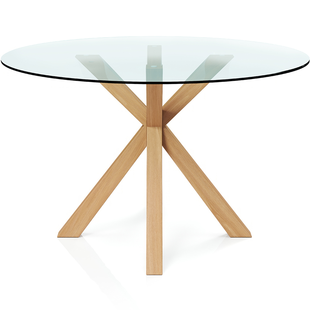  Buy Round Dining Table - 120CM - Glass - Ebra Natural 61163 - in the UK