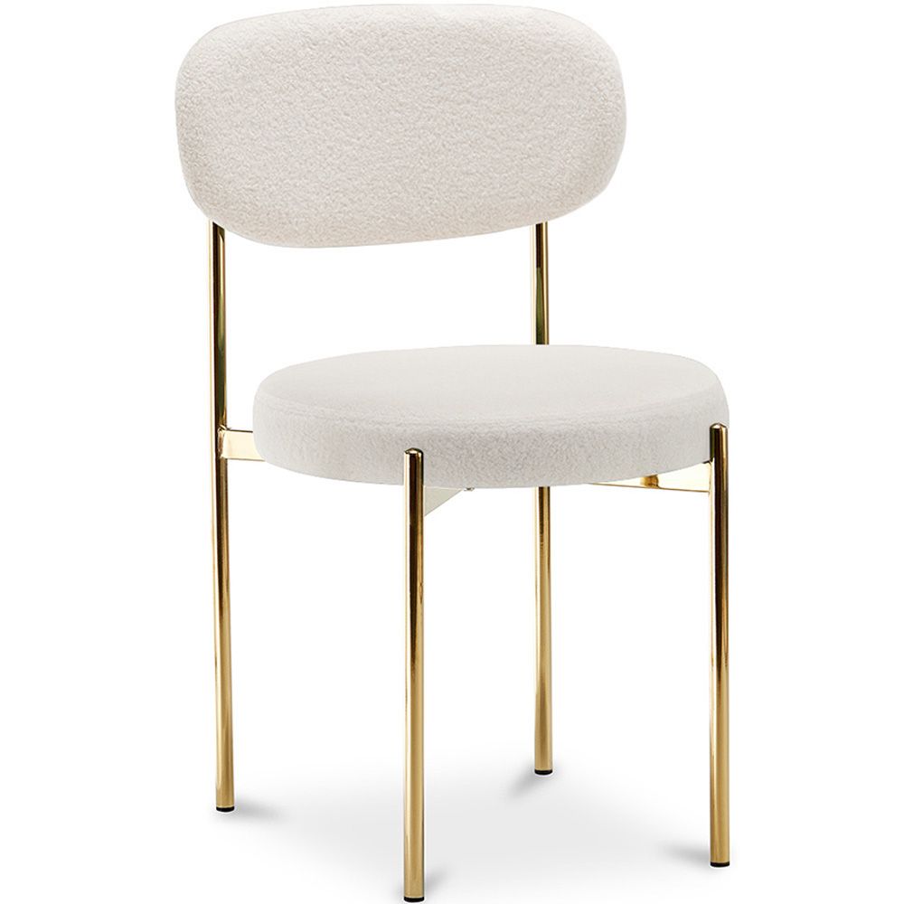  Buy Dining Chair - Upholstered in Bouclé Fabric - Ara White 61165 - in the UK