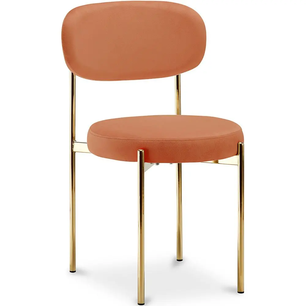 Buy Dining Chair - Upholstered in Velvet - Golden metal - Ara Orange 61166 - in the UK