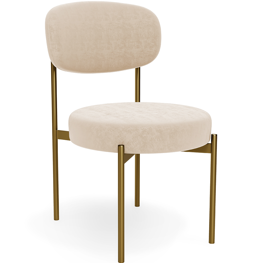  Buy Dining Chair - Upholstered in Velvet - Golden metal - Ara Beige 61166 - in the UK