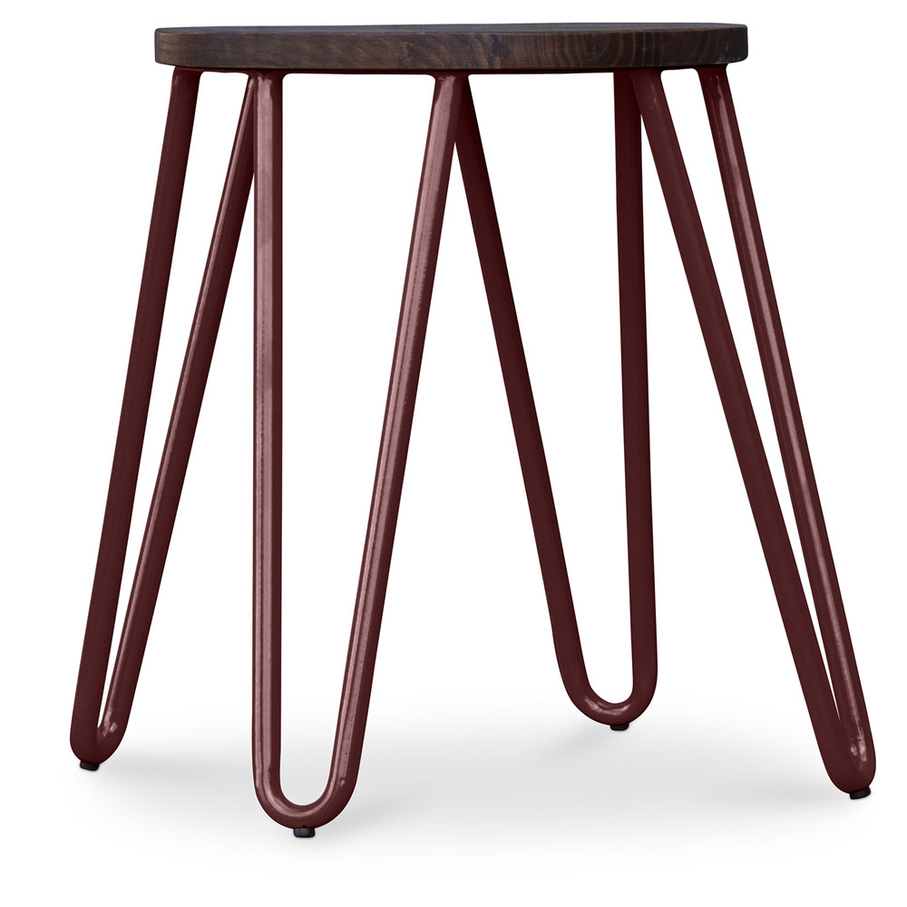  Buy Hairpin Stool - Dark wood and metal - 42cm  Bronze 61216 - in the UK