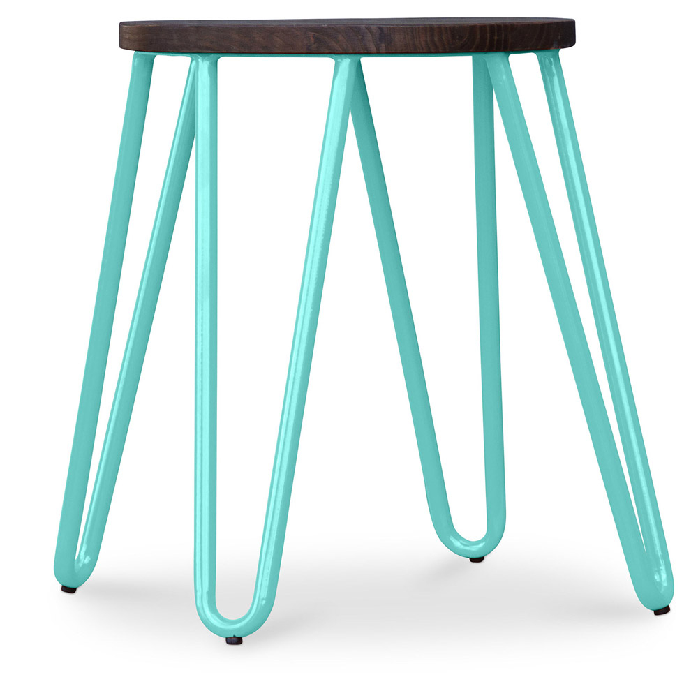  Buy Hairpin stool - Dark wood and metal - 42 cm - Evdo Pastel green 61216 - in the UK