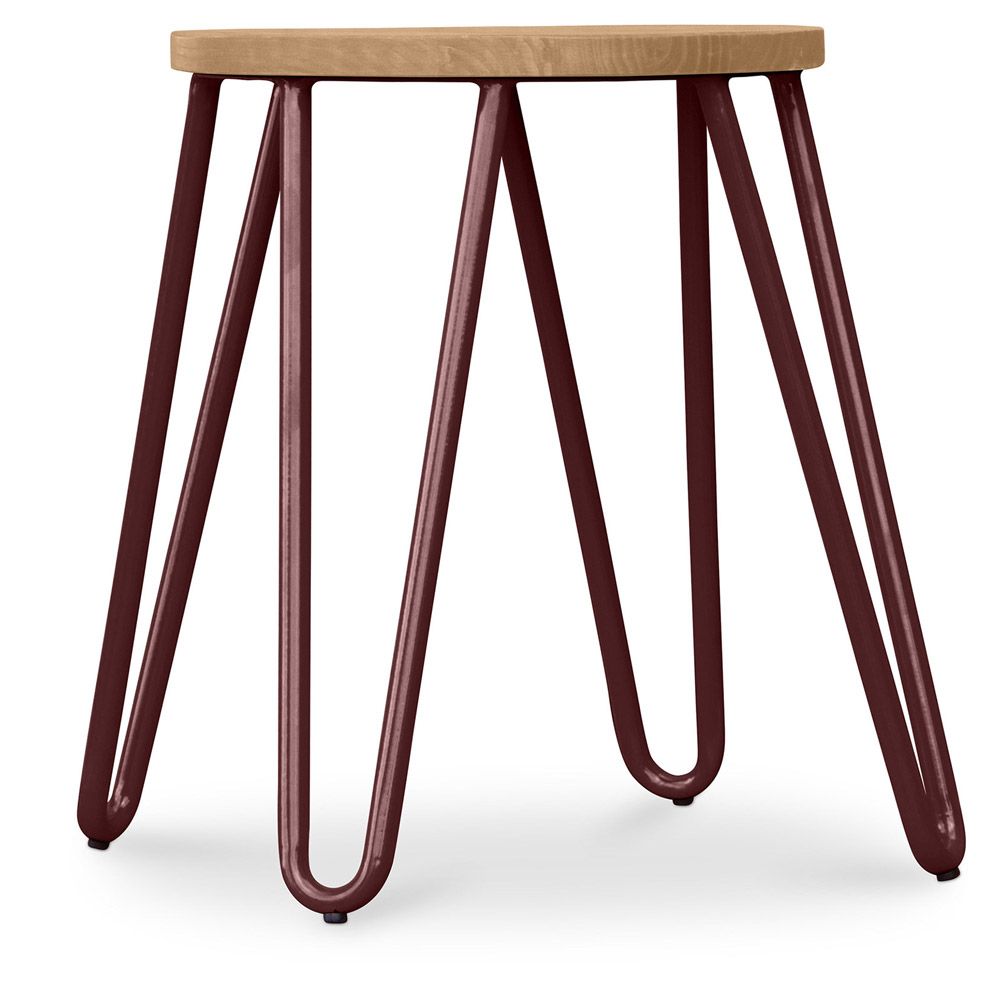  Buy Hairpin Stool - 42cm - Light wood and metal Bronze 61217 - in the UK