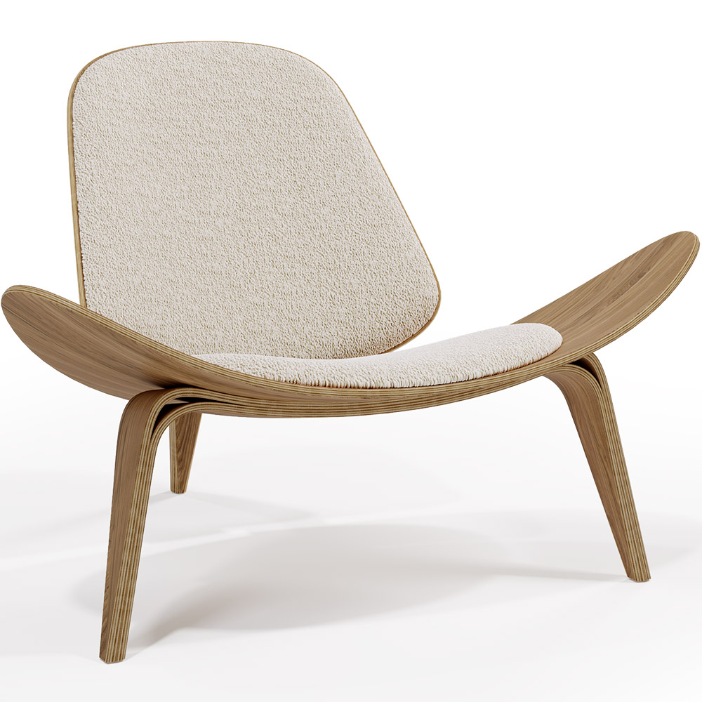  Buy Designer armchair - Scandinavian armchair - Boucle upholstery - Luna White 61247 - in the UK
