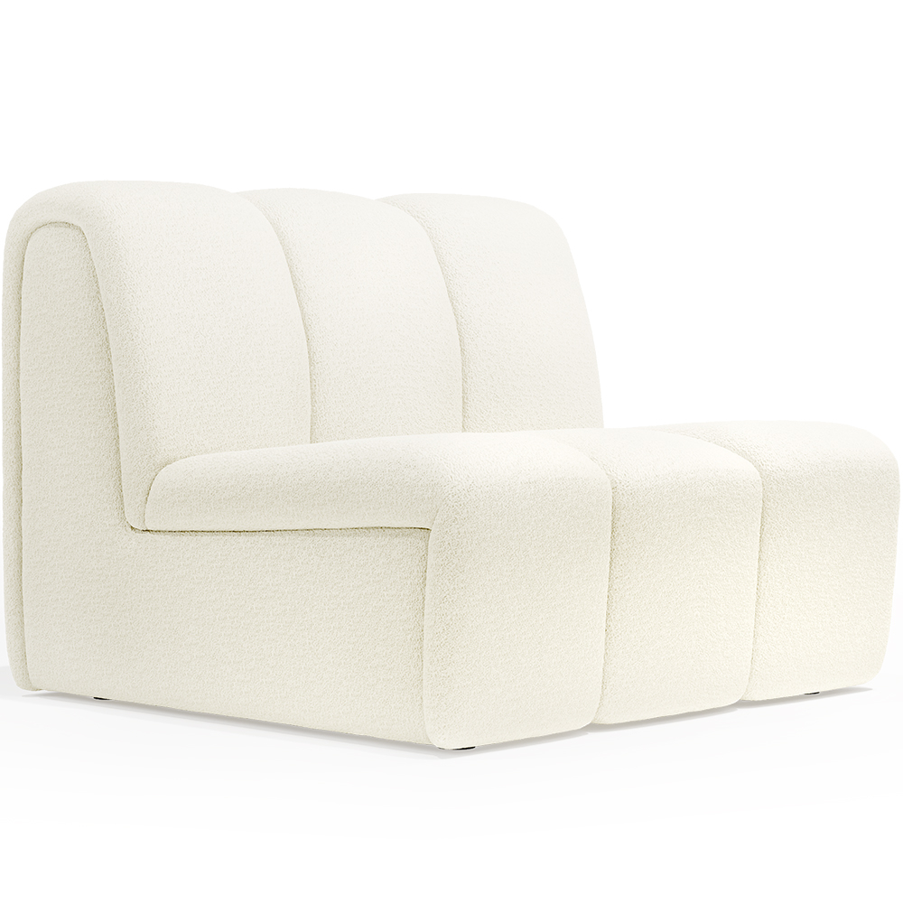  Buy Straight Module Sofa - Upholstered in Bouclé Fabric - Barkleyn White 61249 - in the UK
