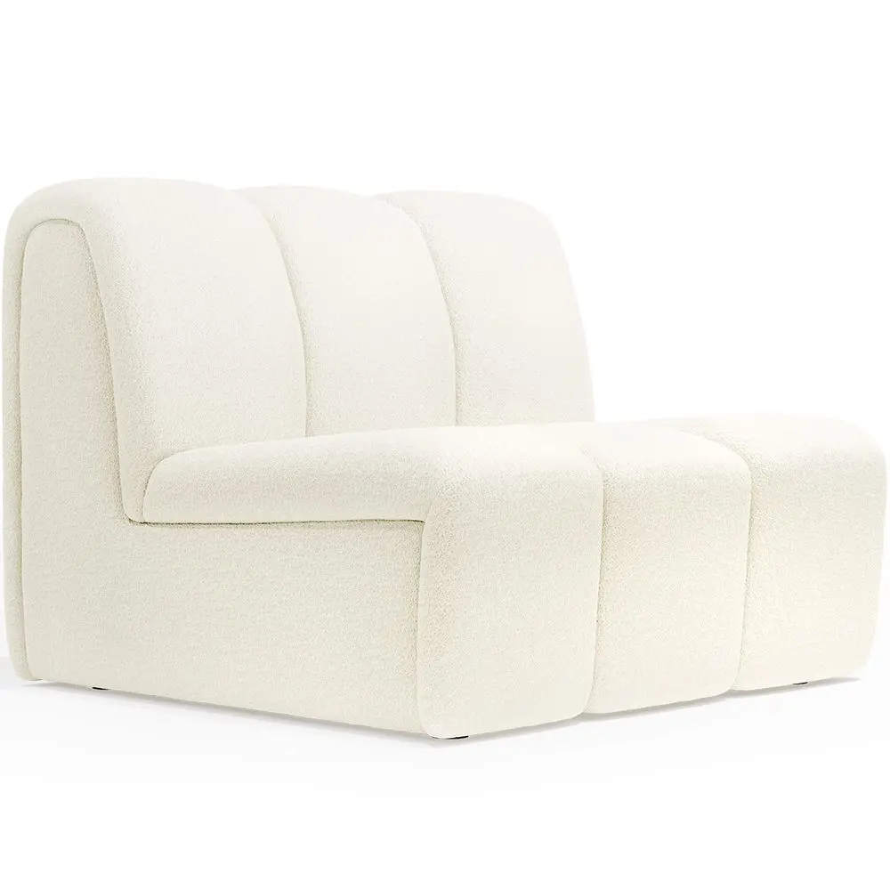  Buy Straight Module Sofa - Upholstered in Bouclé Fabric - Barkleyn White 61249 - in the UK