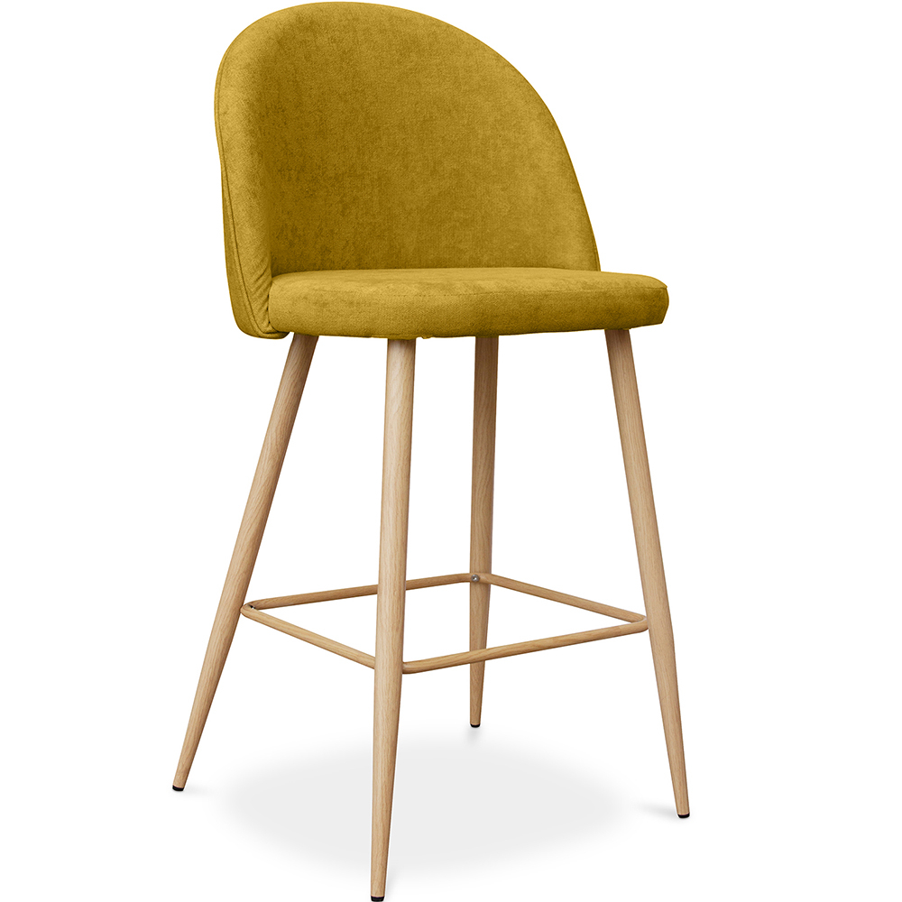  Buy Fabric Upholstered Stool - Scandinavian Design - 63cm  - Bennett Yellow 61276 - in the UK