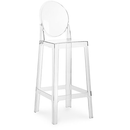  Buy Bar stool with backrest Victoire - 75cm - Design Transparent Transparent 58924 - in the UK