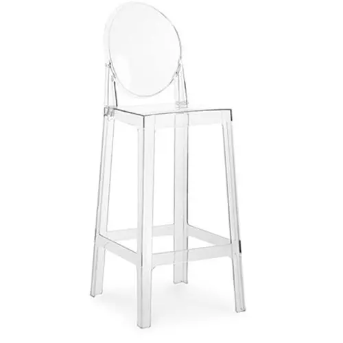  Buy Bar stool with backrest Victoire - 75cm - Design Transparent Transparent 58924 - in the UK