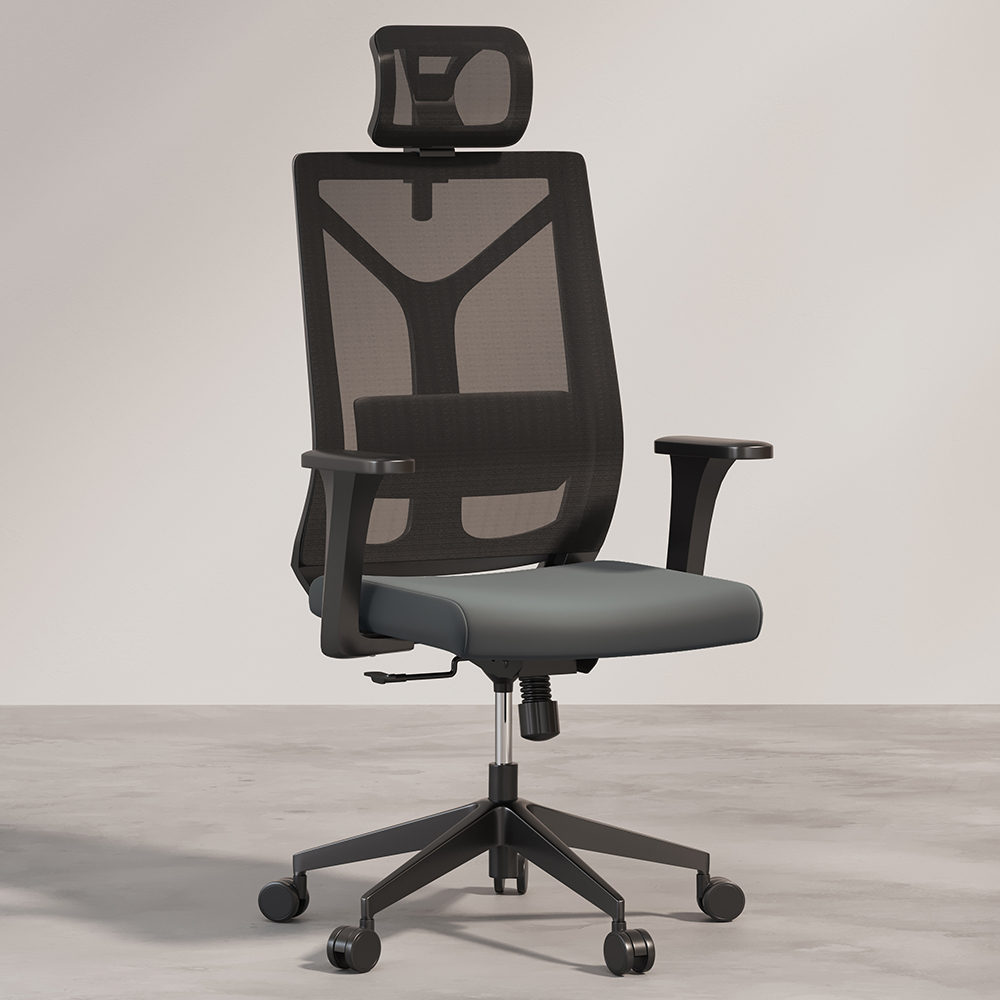  Buy Ergonomic Office Chair with Wheels and Armrests - Retor Grey 61279 - in the UK