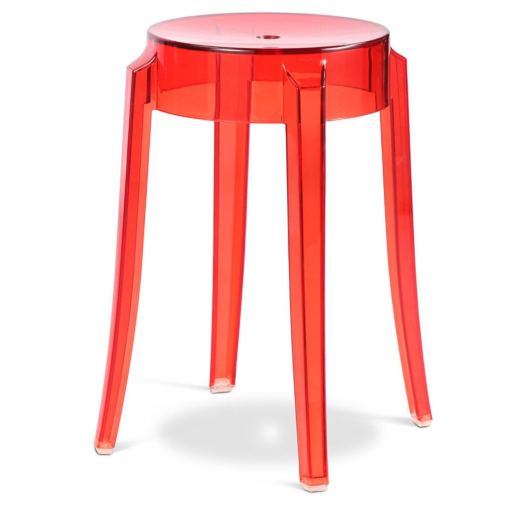  Buy Stool  Victoire - 47cm - Design Transparent Red 29572 - in the UK