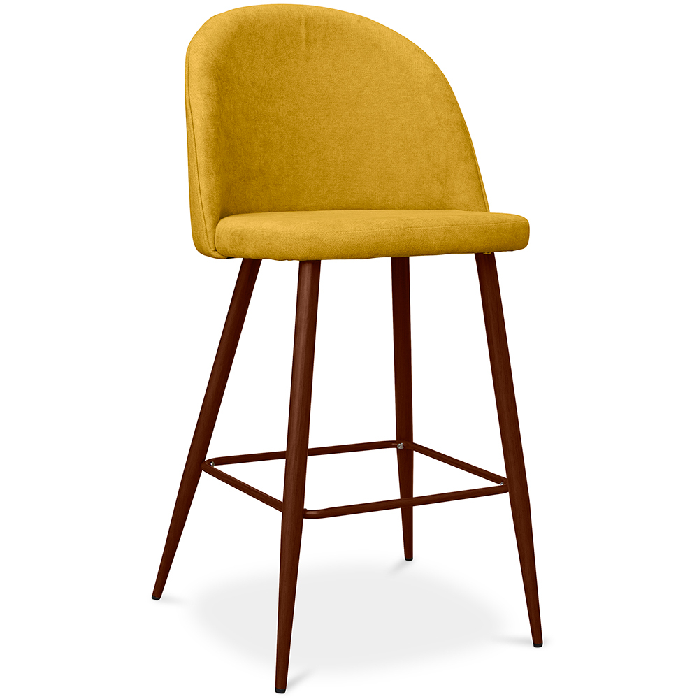  Buy Fabric Upholstered Stool - Scandinavian Design - 63cm - Bennett Yellow 61284 - in the UK