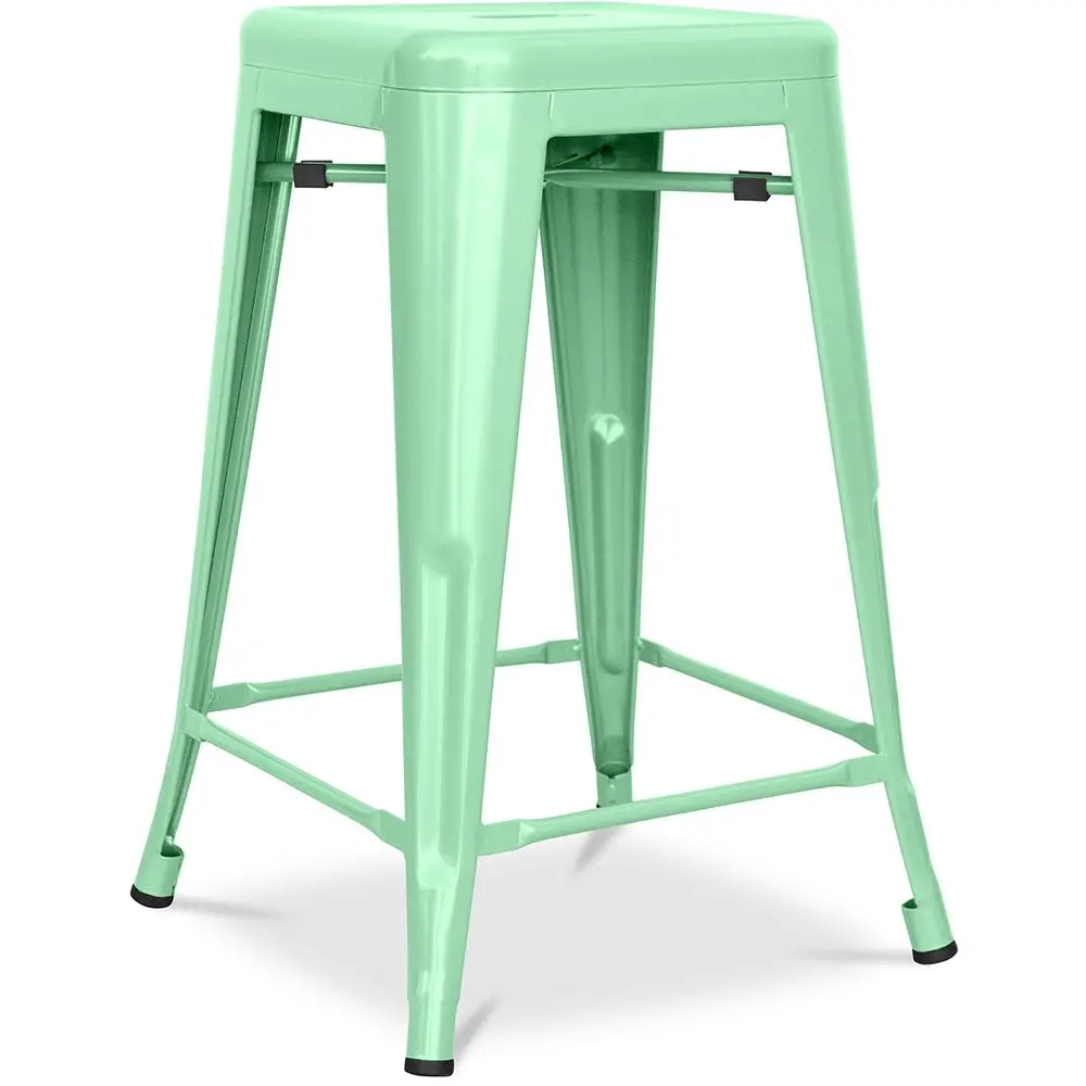  Buy Industrial Design Bar Stool - Matte Steel - 60cm - Metalix Mint 58993 - in the UK