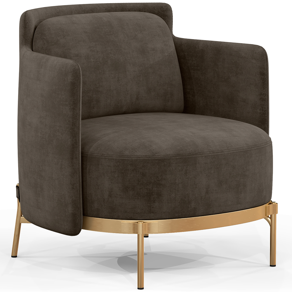  Buy Designer Armchair - Upholstered in Velvet - Hynu Taupe 60689 - in the UK