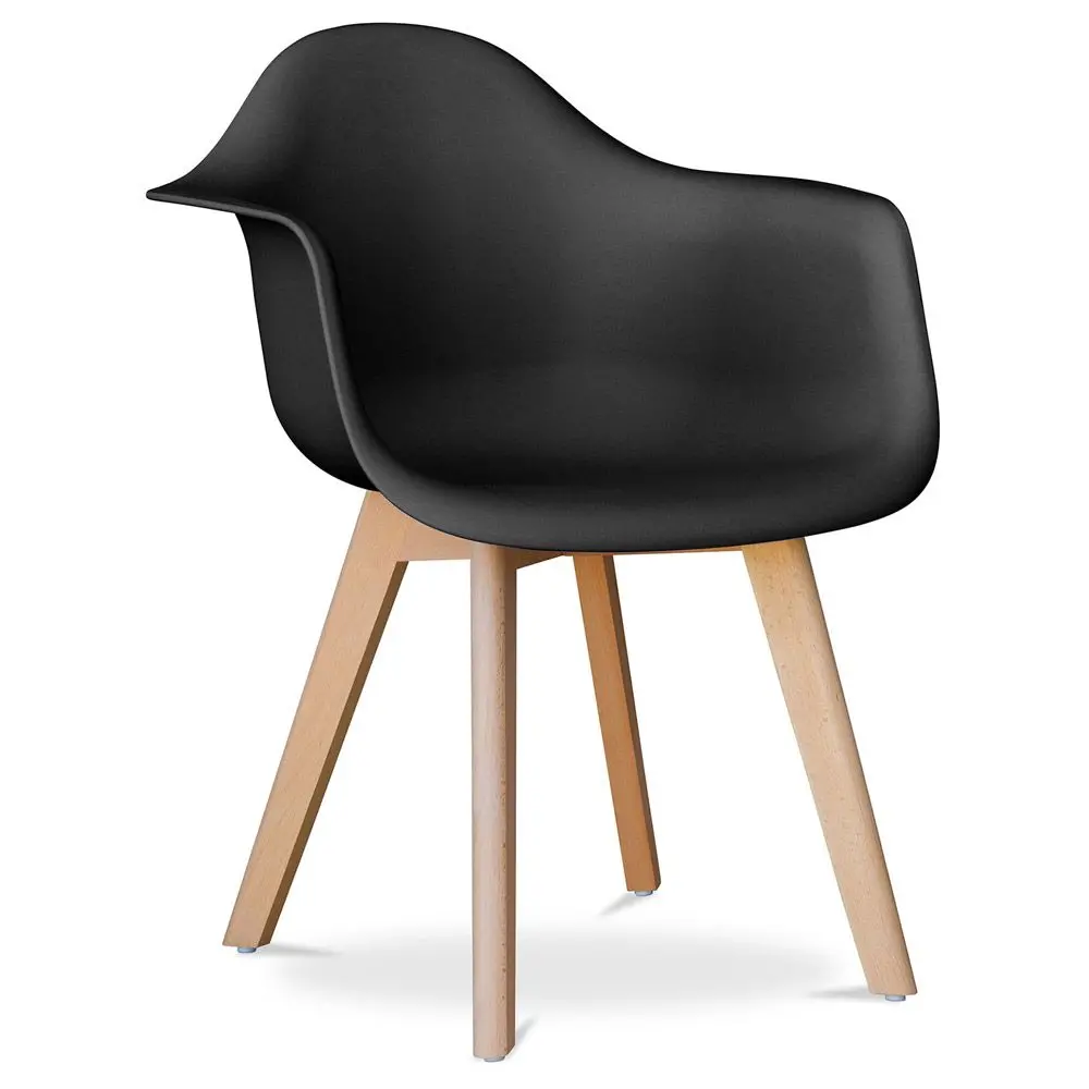  Buy Dining Chair with Armrests - Scandinavian Style - Amir Black 58595 - in the UK