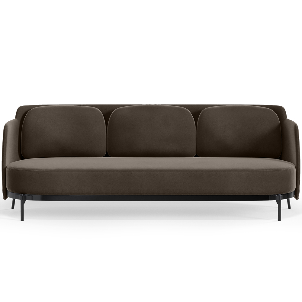  Buy Three-seat Sofa - Velvet Upholstery - Balga Taupe 61026 - in the UK