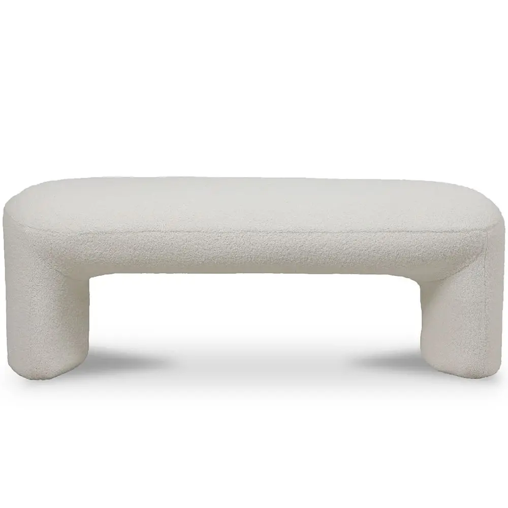  Buy Upholstered Bench in Bouclé Fabric - Loriel White 61307 - in the UK