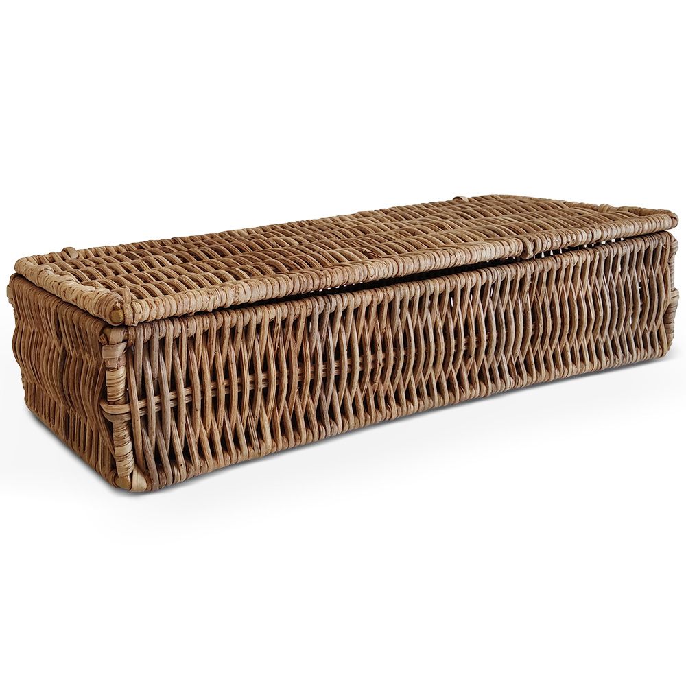  Buy Rattan Basket with Lid / 26x10CM - Deral Natural 61317 - in the UK