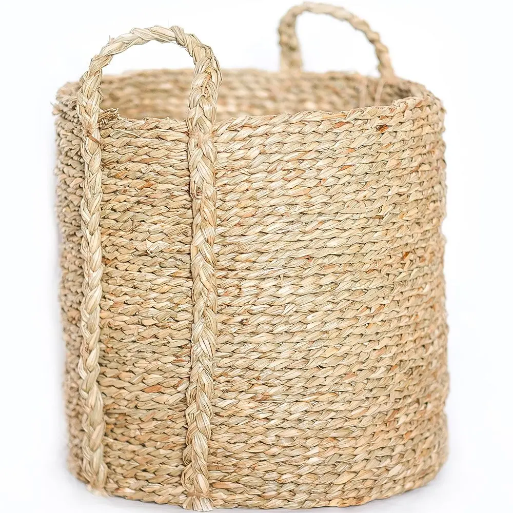  Buy Natural Fiber Basket with Handles - 30x30CM - Gressa Natural 61319 - in the UK