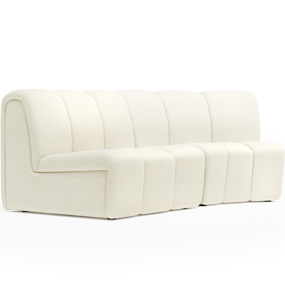  Buy Modular Sofa - Upholstered in Bouclé - 2 Modules - Barkleyn White 61308 - in the UK