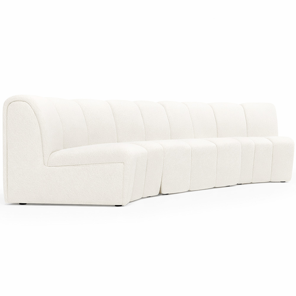  Buy Modular Sofa - Upholstered in Bouclé - 3 Modules  - 4/5 Seater - Barkleyn White 61309 - in the UK