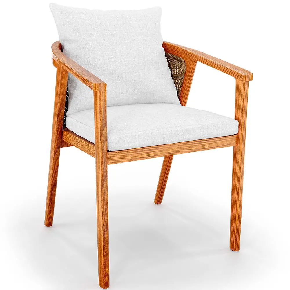 Buy Outdoor Teak Wood Chair with Cushions - Aran Natural 61322 - in the UK