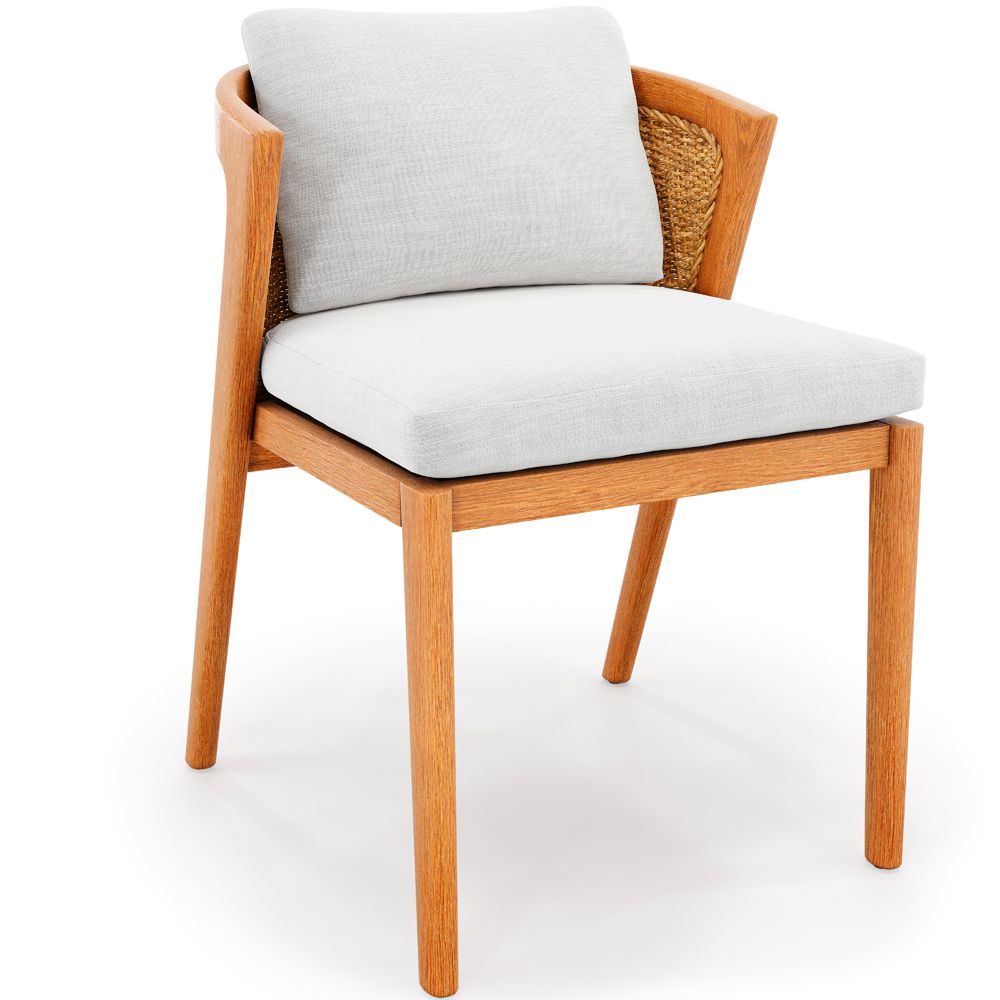  Buy Outdoor Teak Dining Chair with Cushions - Lesley Natural 61323 - in the UK