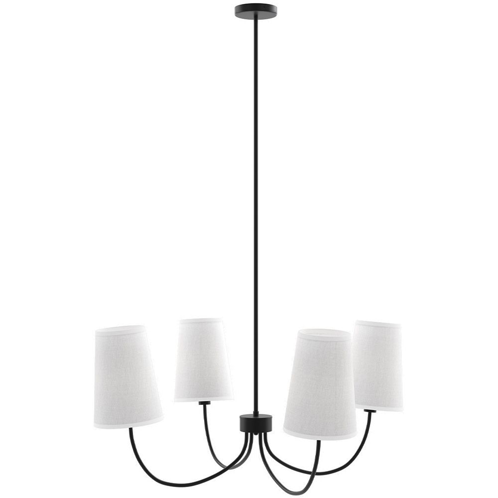  Buy Black Ceiling Chandelier with 4 Shades - Xium Black 61333 - in the UK