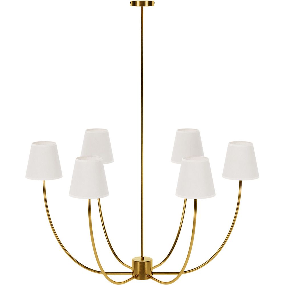  Buy Gold Ceiling Chandelier with 6 Shades - Derny Gold 61335 - in the UK