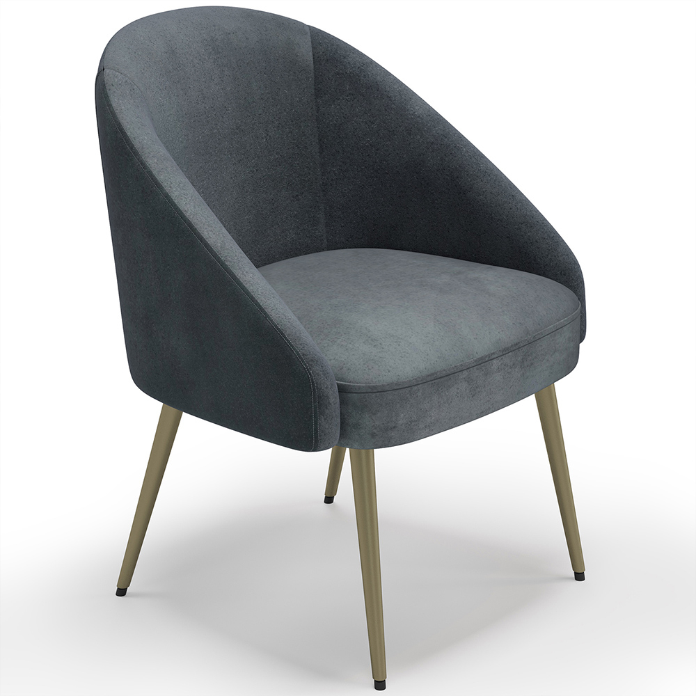  Buy Design Armchair - Upholstered in Velvet - Golden leg - Cenai Light grey 61336 - in the UK