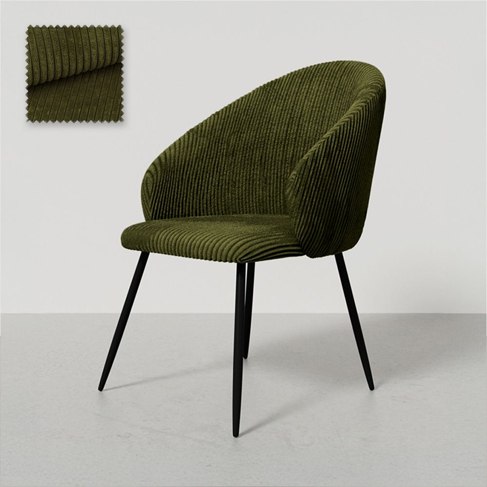  Buy Dining Chair Upholstered in Velvet - Yukon Olive 61449 - in the UK