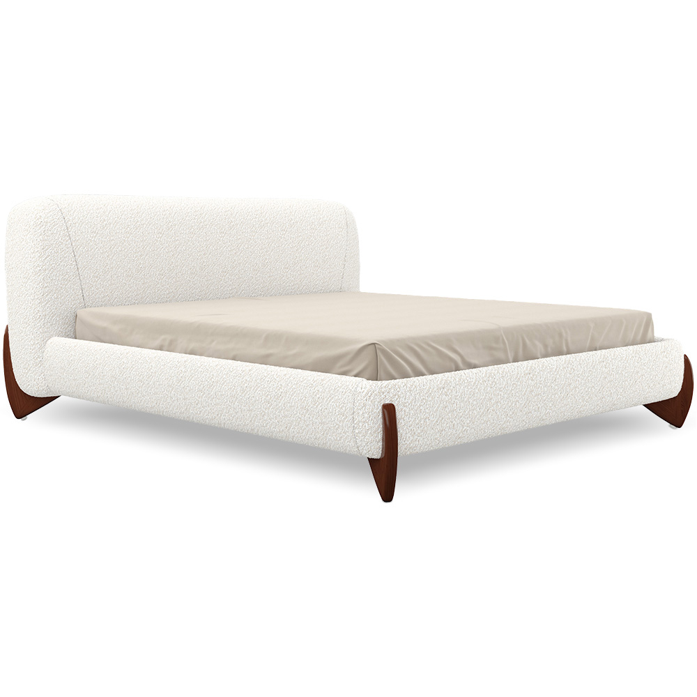  Buy Double bed 180x200 CM - Upholstered in Bouclé Fabric - Dream White 61453 - in the UK