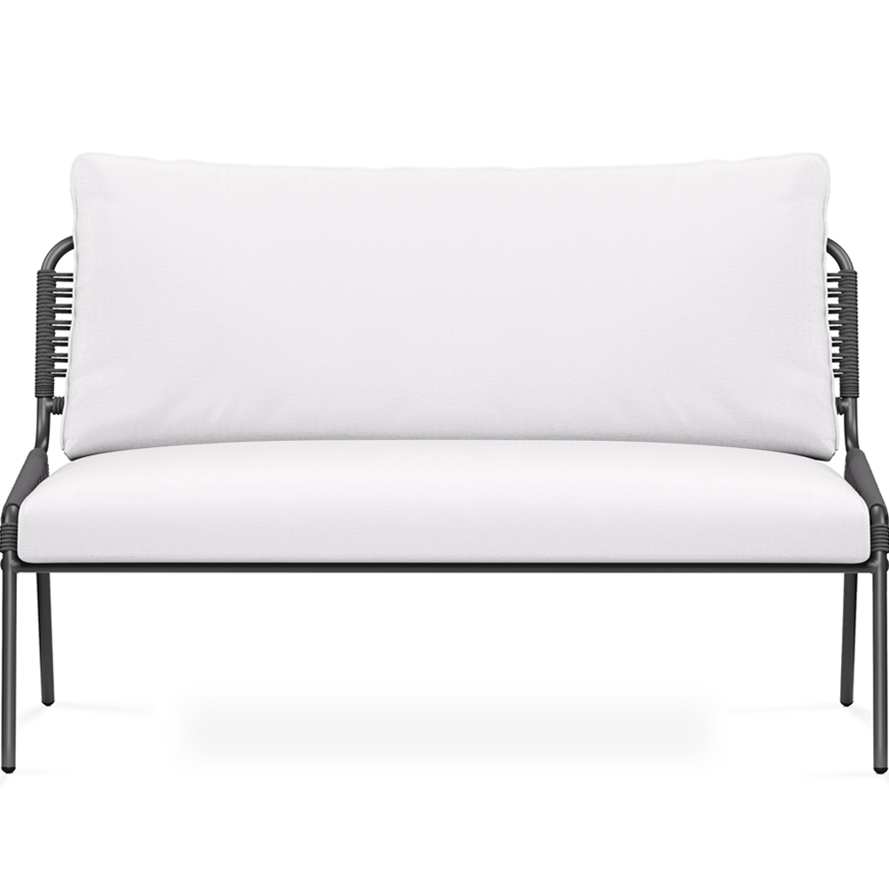  Buy Outdoor Sofa 135cm - Aluminum and Synthetic Rattan - Brewa Grey 61463 - in the UK