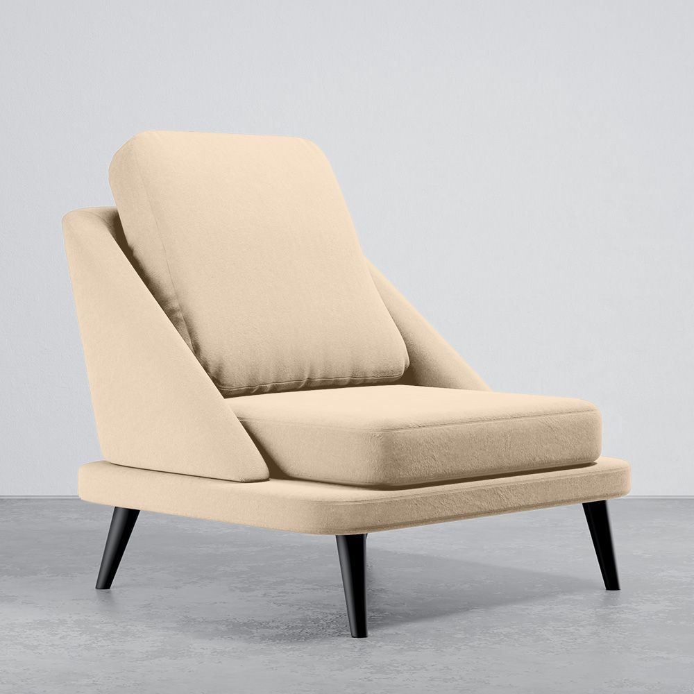 Buy Velvet Upholstered Armchair - Scandinavian Style - Luxe Plaza White 61479 - in the UK
