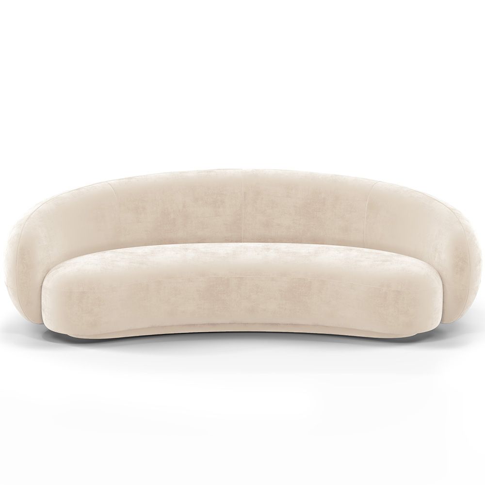  Buy Velvet Curved Sofa - 3/4 Seats - Nathan White 60691 - in the UK