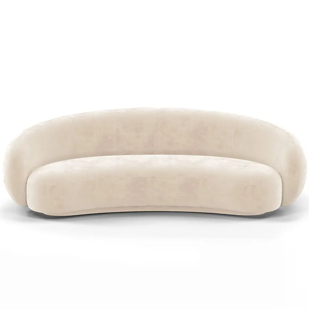  Buy Velvet Curved Sofa - 3/4 Seats - Nathan White 60691 - in the UK