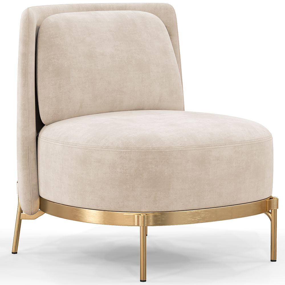  Buy Designer Armchair - Velvet Upholstered - Sabah White 61001 - in the UK