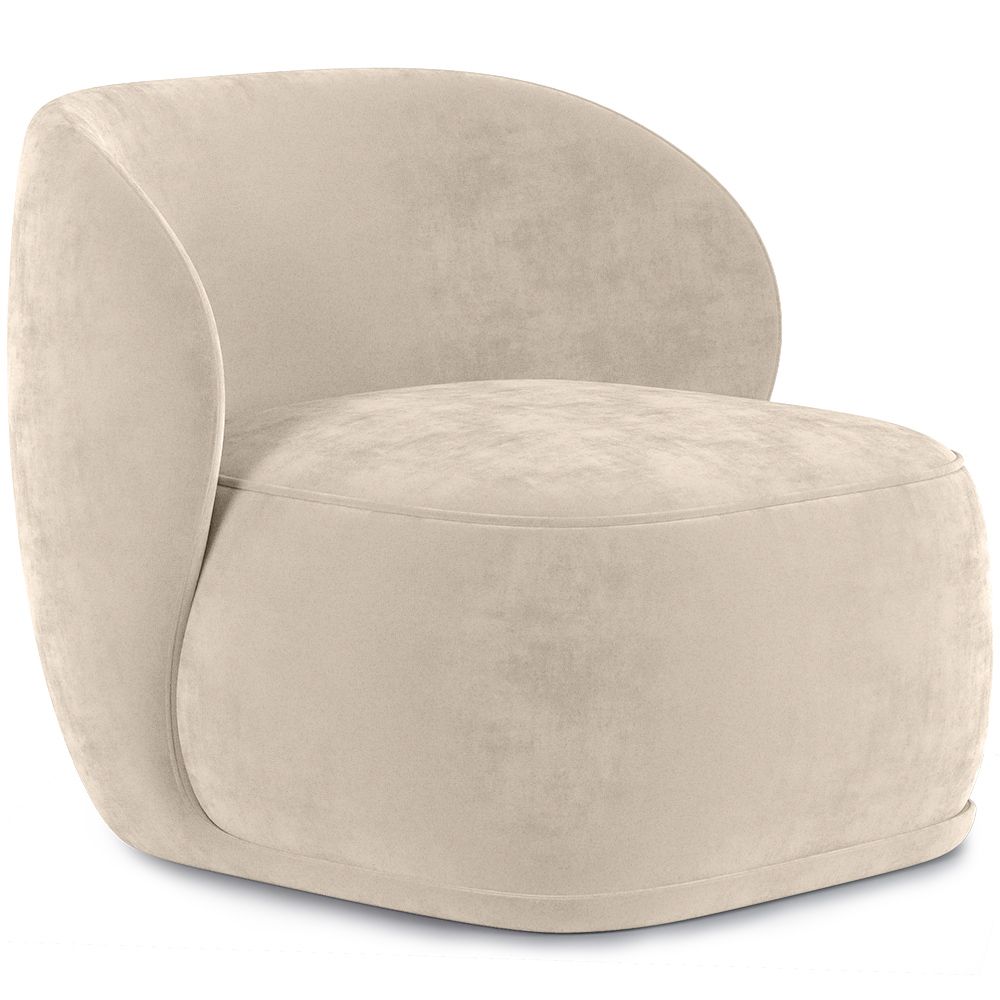  Buy Velvet Upholstered Armchair - Treyton White 60702 - in the UK