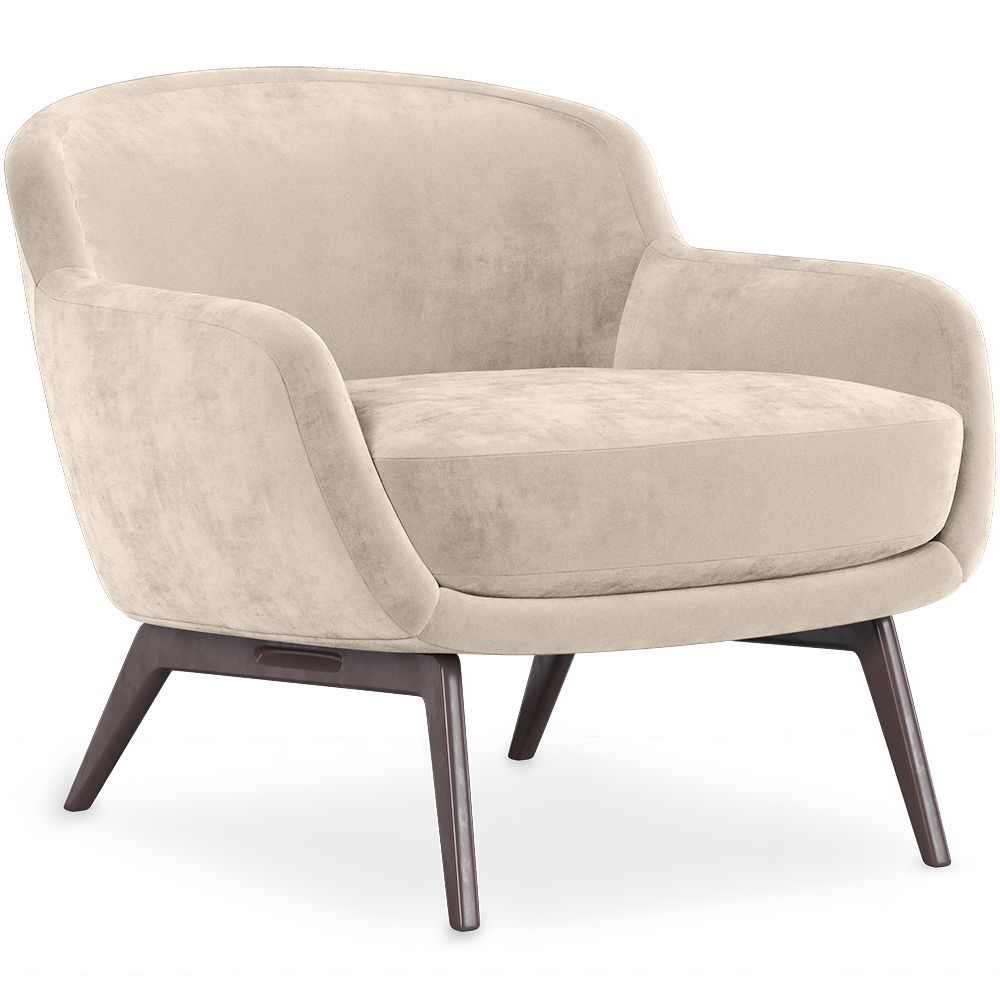  Buy Velvet Upholstered Armchair - Selvi White 60694 - in the UK