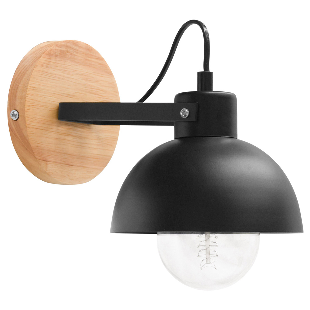  Buy Metal and wood wall lamp - Inga Black 59031 - in the UK