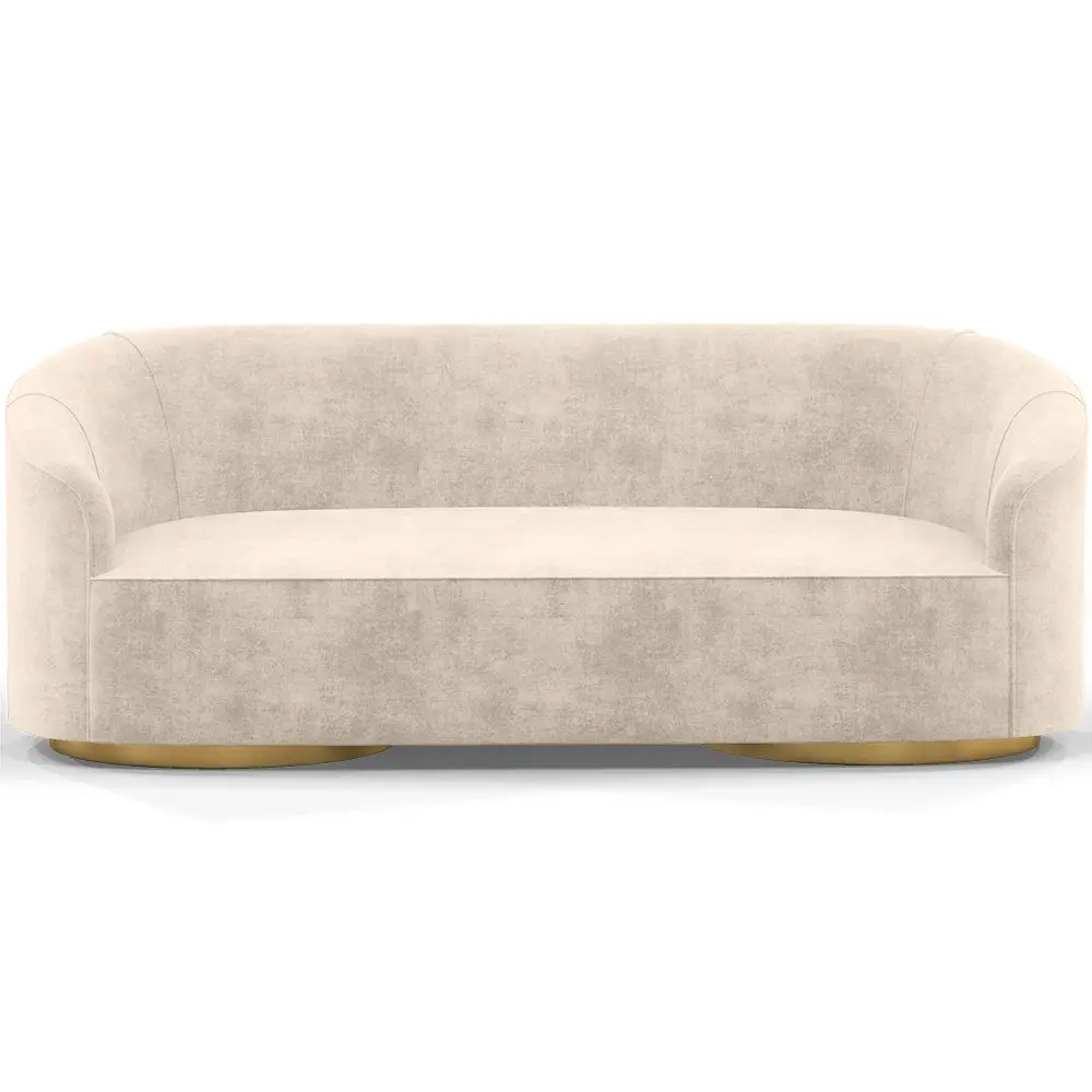  Buy 3/4-Seater Velvet Upholstered Sofa - Treya White 60648 - in the UK