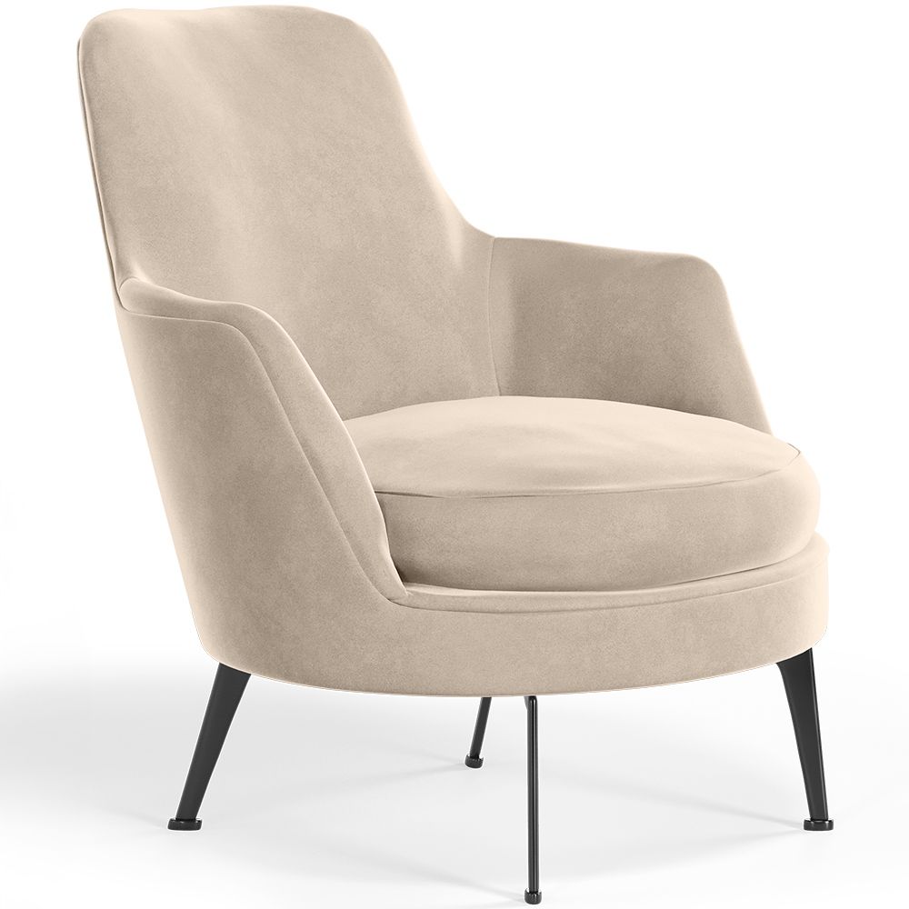  Buy Contemporary Style Upholstered Velvet Design Armchair - Saqua White 61046 - in the UK