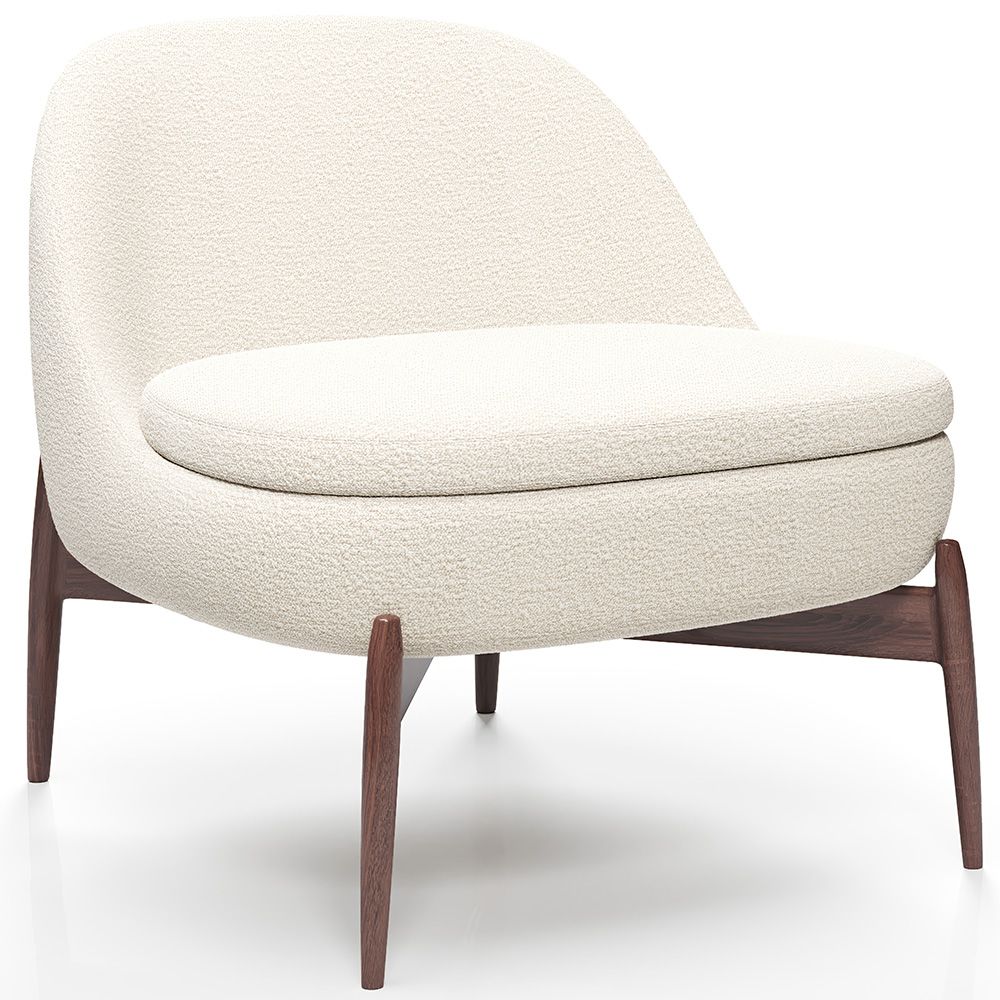  Buy Upholstered Curved Scandinavian Design Armchair - Declere White 61546 - in the UK