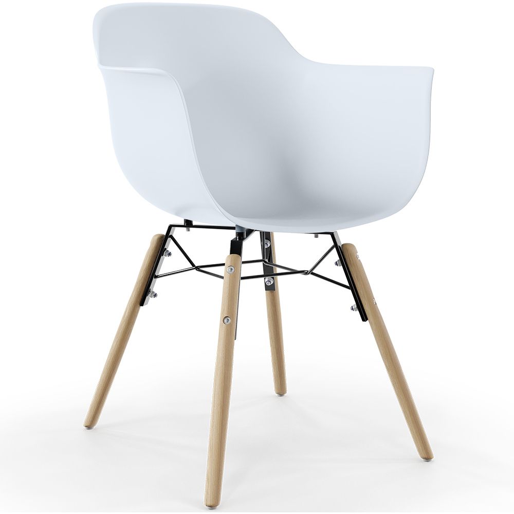  Buy Dining Chair Scandinavian Design - Wooden Legs - Skandiva White 61552 - in the UK