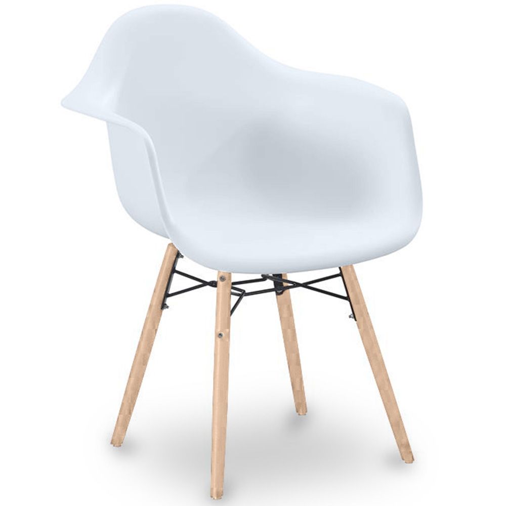  Buy Dining Chair Scandinavian Design - Wooden Legs - Skandiva White 61552 - in the UK