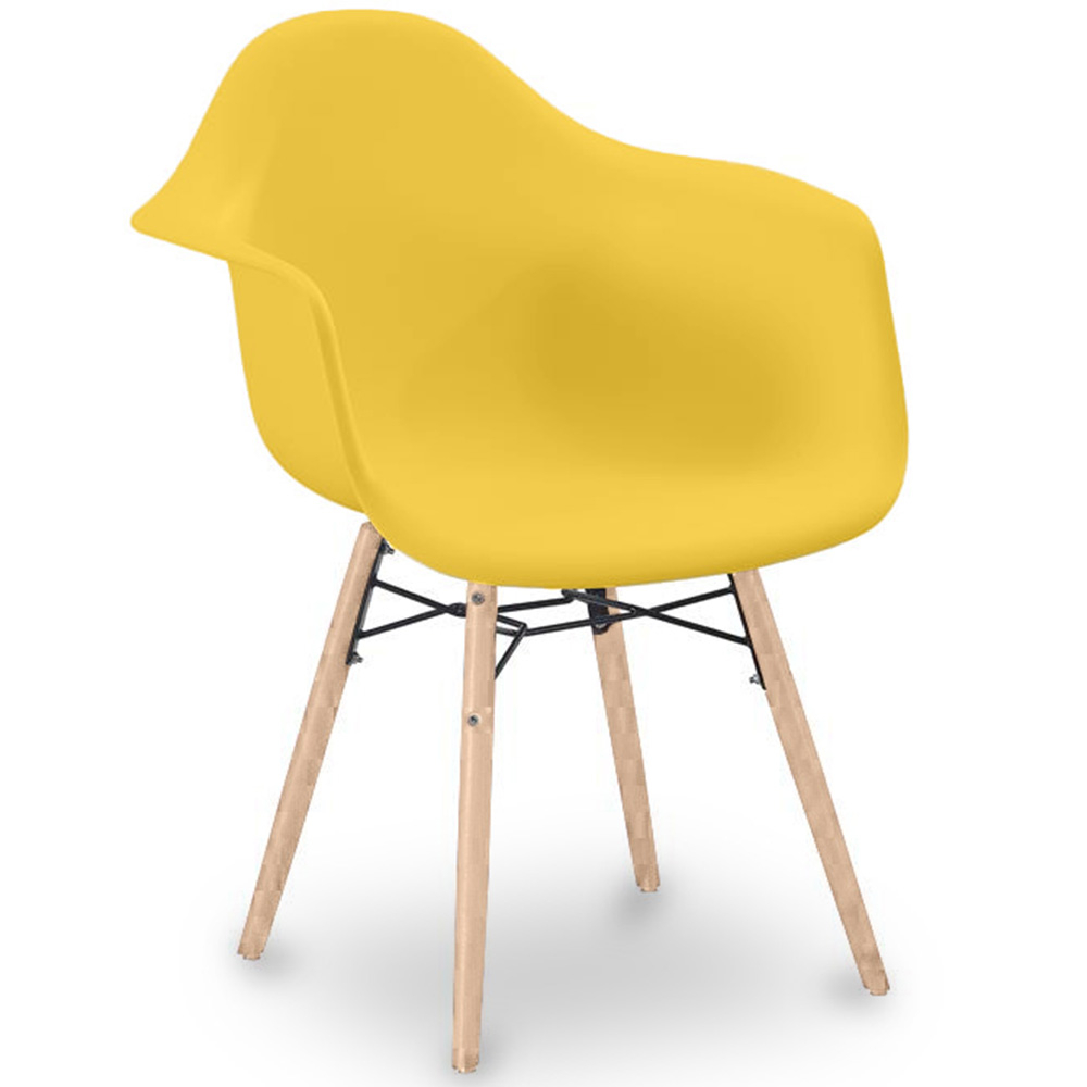  Buy Dining Chair Scandinavian Design - Wooden Legs - Skandiva Yellow 61552 - in the UK