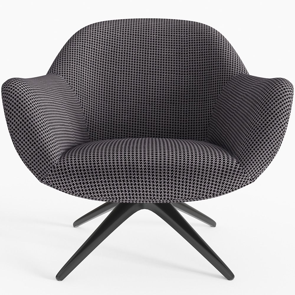  Buy Upholstered Curved Design Contemporary Style Armchair - Eireen Dark grey 61544 - in the UK