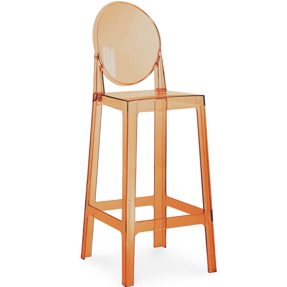  Buy Bar stool with backrest Victoire - 75cm - Design Transparent Orange transparent 58924 - in the UK