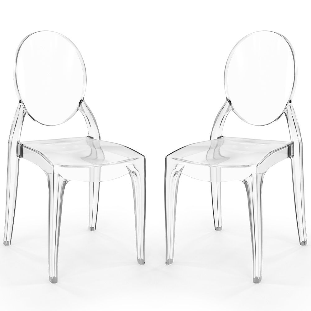  Buy Pack of 2 Dining Chairs Transparent - Victoria Ghost Style Transparent 61554 - in the UK